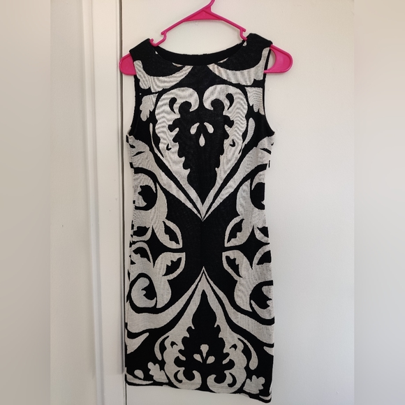 Midi pattern dress, color: black and ash - Picture 6 of 6